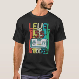 Level 55 Unlocked Video Gamer 55th Birthday T-Shirt