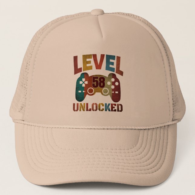 LEVEL 58 UNLOCKED  TRUCKER HAT (Front)