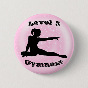 Level 5 Gymnast - Girls Gymnastics Button