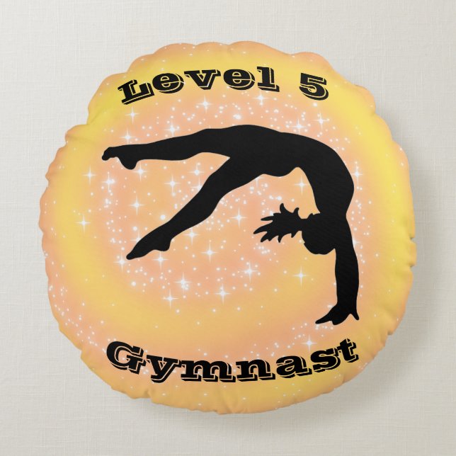 Level 5 Gymnast Round Pillow (Front)
