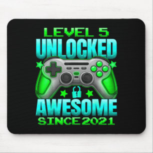 Level 5 Unlocked 5 Year Old For Boys 5th Birthday Mouse Pad