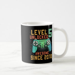 Level 5 Unlocked 5th Birthday 5 Year Old Boy Gifts Coffee Mug