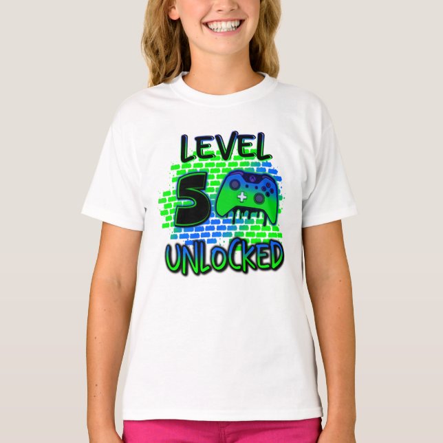 Level 5 Unlocked Airbrush  T-Shirt (Front)