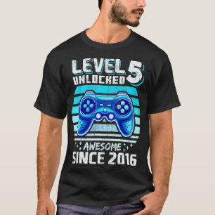 Level 5 Unlocked Awesome 2016 Video Game 5th Birth T-Shirt