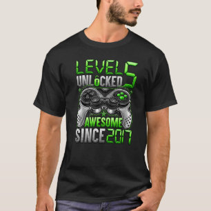 Level 5 Unlocked Awesome Since 2017 5th Birthday T-Shirt