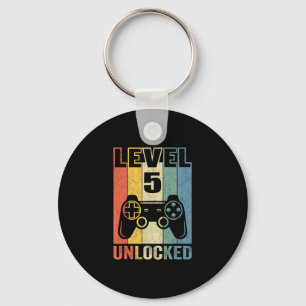 Level 5 Unlocked Shirt Funny Video Gamer 5th Birth Keychain