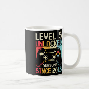 Level 5 Unlocked Video Game 5th Birthday Gamer Boy Coffee Mug