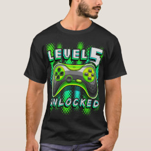 Level 5 Unlocked Video Game 5th Birthday Gamer Boy T-Shirt