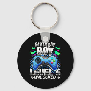Level 5 Unlocked Video Game 5th Birthday Gamer Gif Keychain