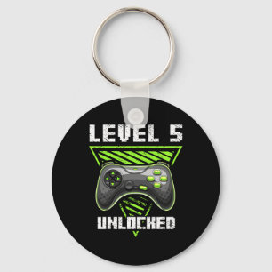 Level 5 Unlocked Video Game 5th Birthday Gamer Gif Keychain