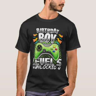 Level 5 Unlocked Video Game 5Th Birthday Gamer Gif T-Shirt