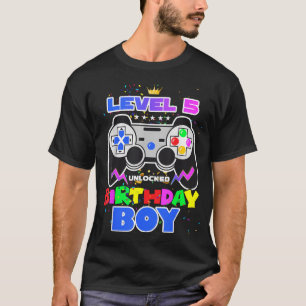 Level 5 Unlocked Video Game Birthday Boy Gamer T-Shirt