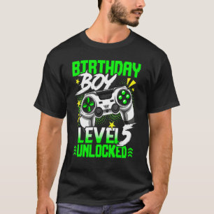 Level 5 Unlocked Video Game Player Birthday Boy T-Shirt
