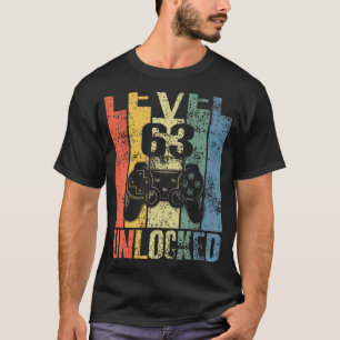Level 63 Unlocked 63rd Birthday For Video Gamers T-Shirt