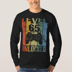 Level 65 Unlocked 65th Birthday For Video Gamers T-Shirt
