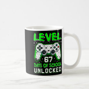 Level 67 Days Of School Unlocked Boys 67th Day Of Coffee Mug