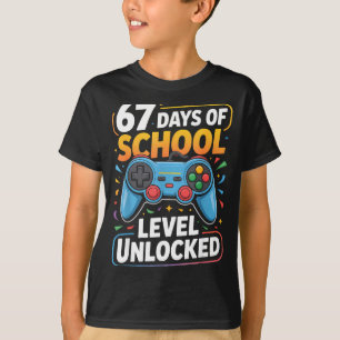 Level 67 Days Of School Unlocked Boys 67th Day Of  T-Shirt