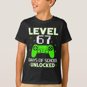 Level 67 Days Of School Unlocked Funny Gamer Kids T-Shirt