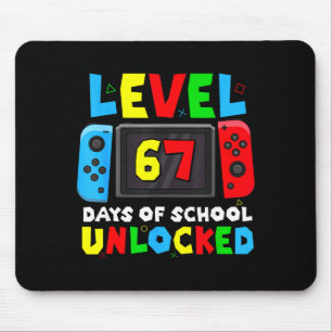 Level 67 Days Of School Unlocked Gamer Video Funny Mouse Pad