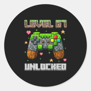 Level 67 Unlocked Gaming School Meme Six Seven Boy Classic Round Sticker