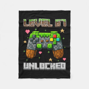 Level 67 Unlocked Gaming School Meme Six Seven Boy Fleece Blanket