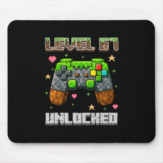 Level 67 Unlocked Gaming School Meme Six Seven Boy Mouse Pad (Front)