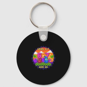 Level 6 7 Gaming Pixel Art Six Seven Gamers  Keychain