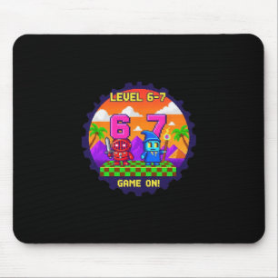Level 6 7 Gaming Pixel Art Six Seven Gamers  Mouse Pad