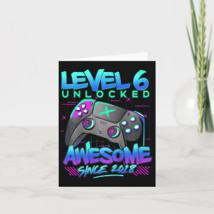 Level 6 Unlocked 6 Years Old Boy Birthday Gift 6th Card