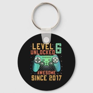 Level 6 Unlocked 6th Birthday 6 Year Old Boy Gifts Keychain