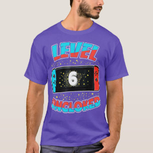 Level 6 Unlocked 6th Birthday Gift Video Game Lov T-Shirt