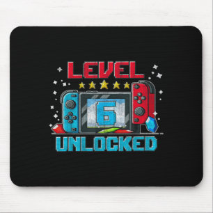 Level 6 Unlocked 6th Birthday Gifts Boys Video Mouse Pad