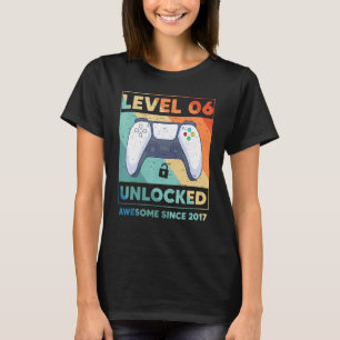Level 6 Unlocked 6th Birthday Girls Boys Since 2 T-Shirt