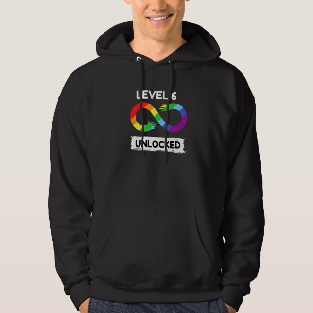 Level 6 Unlocked Autism Awareness Aspergers Novelt Hoodie (Front)