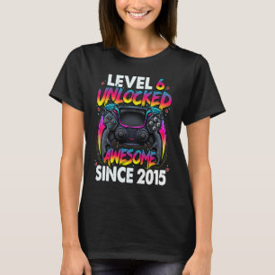 Level 6 Unlocked Awesome Since 2015 6th Birthday G T-Shirt