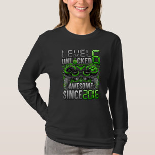 Level 6 Unlocked Awesome Since 2016 6th Birthday T-Shirt