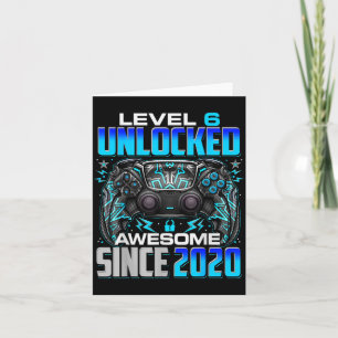 Level 6 Unlocked Awesome Since 2020 6th Birthday G Card