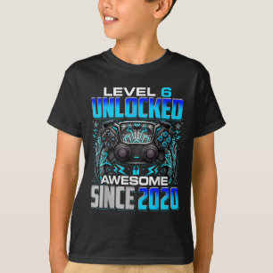 Level 6 Unlocked Awesome Since 2020 6th Birthday G T-Shirt