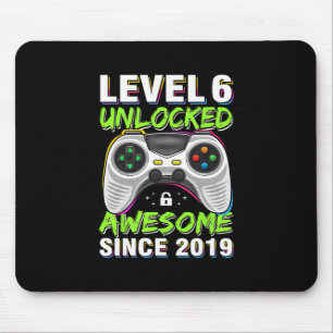 Level 6 Unlocked Awesome Since 6th Birthday Gaming Mouse Pad