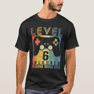 Level 6 Unlocked Awesome Video Game 6Th Birthday B T-Shirt
