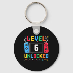 Level 6 Unlocked Birthday Video Gamer 6th Birthday Keychain