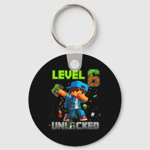 Level 6 Unlocked Funy Birthday Boy Pixel Gamer 6th Keychain