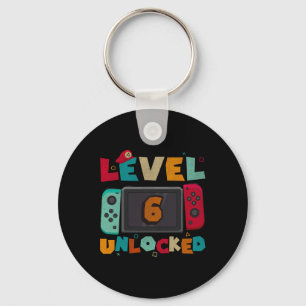 Level 6 Unlocked Gaming Birthday Boys Kid 6th Birt Keychain