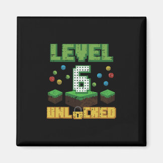 Level 6 Unlocked Pixel Gamer 6th Birthday Gaming B Magnet