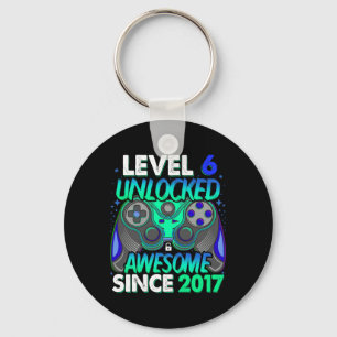 Level 6 Unlocked Video Game 6 Years Old Boy 6th Bi Keychain