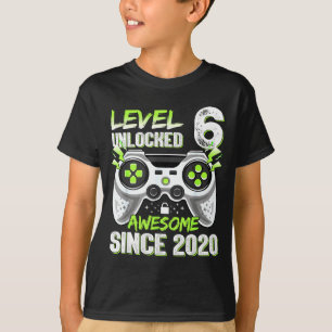 Level 6 unlocked video game 6th birthday boys T-Shirt