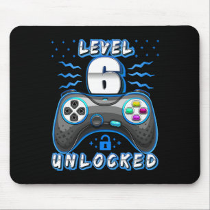 Level 6 Unlocked Video Game 6th Birthday Gamer Boy Mouse Pad