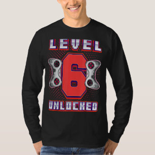 Level 6 Unlocked Video Game 6th Birthday Gamer Boy T-Shirt
