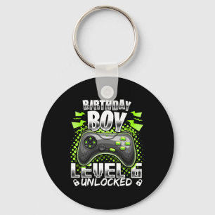 Level 6 Unlocked Video Game 6th Birthday Gamer Gif Keychain