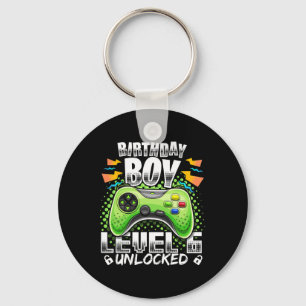 Level 6 Unlocked Video Game 6th Birthday Gamer Gif Keychain